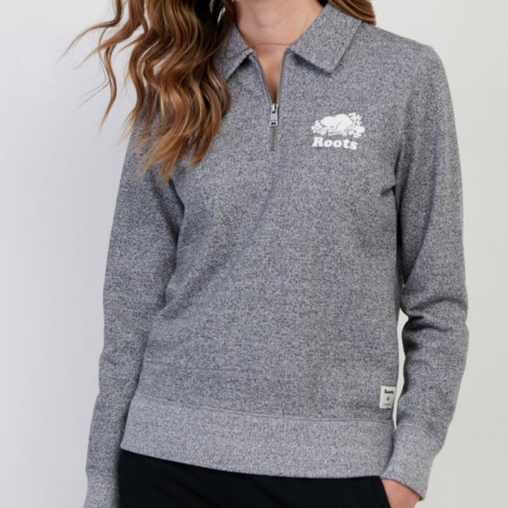 ROOTS Women's Gray Zip-Up Top